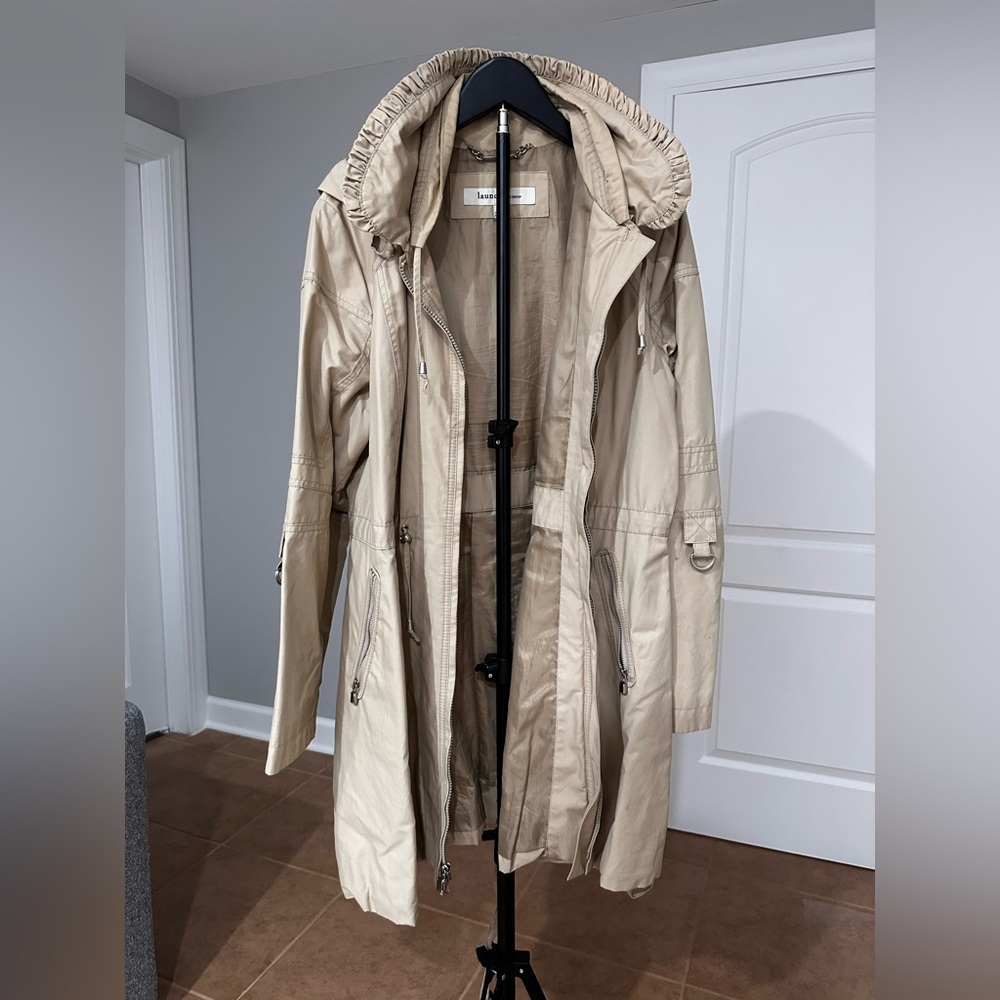 Laundry by Design Tan Utility Jacket with Silver Chain Hanger Detail